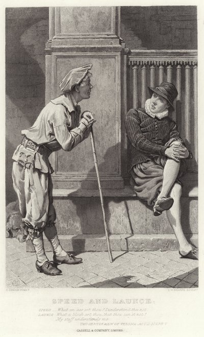 Speed and Launce, Two Gentlemen of Verona, Act II, Scene V by Charles Green